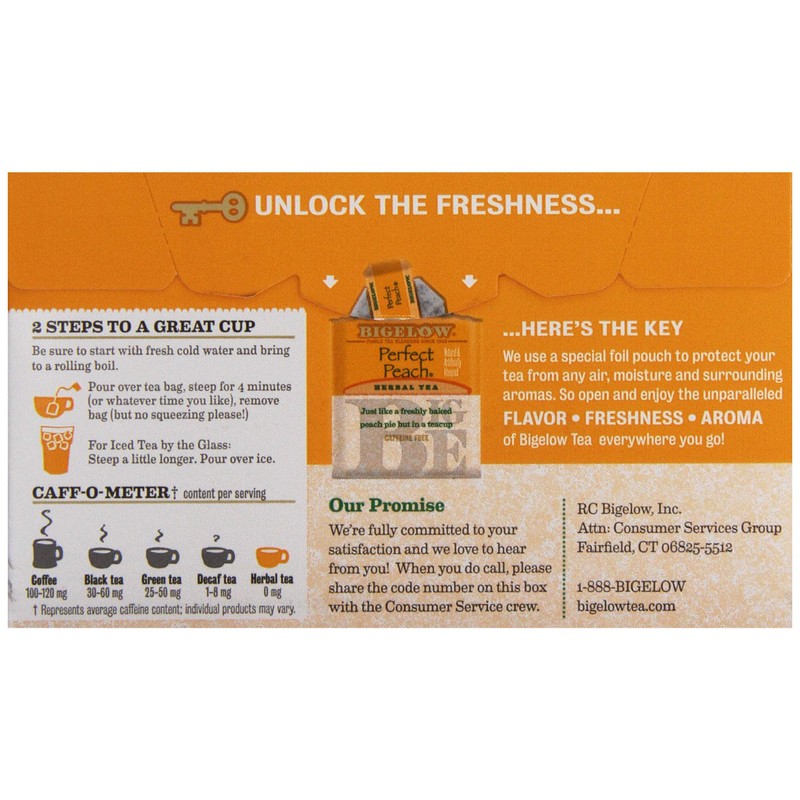 Bigelow Perfect Peach Tea Bags, 20 ct