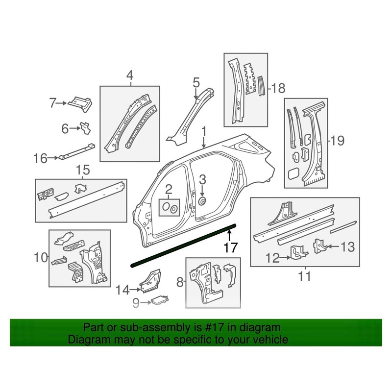 GM Genuine 15914596 Door Weatherstrip, Lower Front, Rear