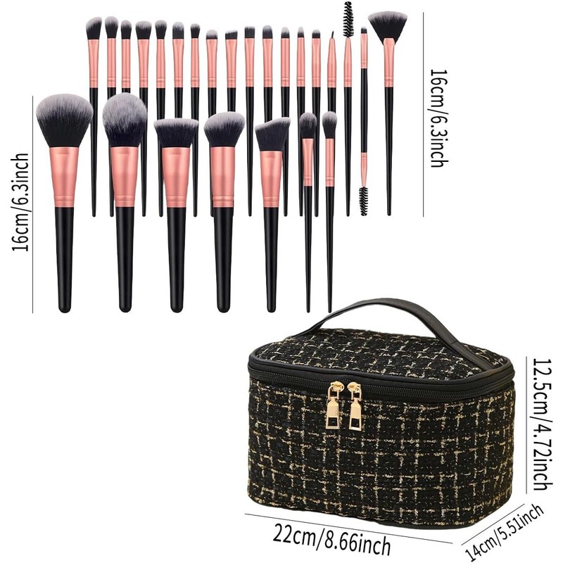 Set de Brochas de Maquillaje Profesional 47 Piezas, 25 Brochas