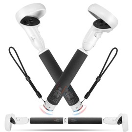 HiBloks Controllers Extension Grips for Meta/Oculus Quest 2 Accessories, Long Stick Handle Extension Grips Stand, Enhance Experience to Play Beat Saber Games, VR Golf Club and Other Similar Games