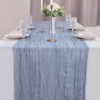 2 Pack Dusty Blue Cheesecloth Table Runner 35x120 Inch 10Ft
