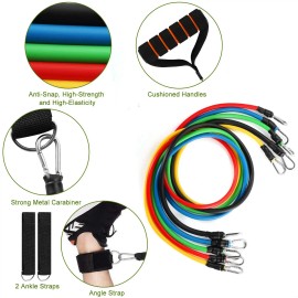 11pcs Fitness Workout Resistance Bands Set Exercise Tube Bands up to 100lbs Dishes & Plates Product Categorycolor: Multi-Color Color