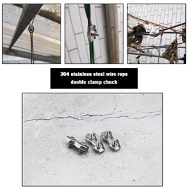 eMagTech 6Pcs M4 Duplex Bolt Cable Clamp Duplex Wire Rope Clamp Double Clamp Wire Rope Clamps 304 Stainless Steel Cable Clamps Accessories for Industry Construction Home