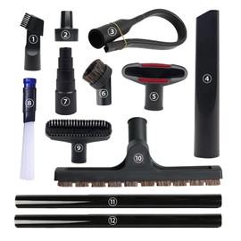 GEBDSM 12 Pcs Universal Vacuum Attachments for Shop Vac Accessories, 1 1/4" to 2 1/2" Vacuum Cleaning Tools Kit, Dirt Remover for Home Air Vents Corner Pets Drawer Car Dusty Vacuum Brush Attachment
