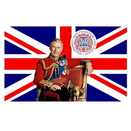 King Charles Coronation/VE Day 80th Anniversary Flag Banner Decorations Memorabilia 80 Years Victory In Europe, Patriotic Street Party Decoration WW2 1945