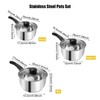 3pcs Stainless Steel Saucepan Set, Kitchen 1QT & 2QT &