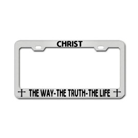 General Tag Christ The Way-The Truth-The Life Chrome Stainless Steel Standard US License Plate Frame