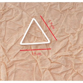 Ruwado 50 Pcs Triangle Beading Hoop Brass Small 1.5 x 1.5 x 1.5 cm Hollow Frame Open Bezel Charms for Jewelry Making Kits Necklace Bracelets Earring Crafting Project (Silver)