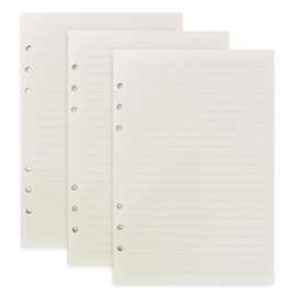 A5 Refill Paper, 3 Packs 135 Sheets Refillable Note Paper, 6 Holes Refill Inserts, Loose Note Paper, Dotted Blank Lined A5 Refill Blank Paper for A5 Notebook (Line)