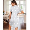 Ekouaer Womens Nightgown Button Down Sleepshirts Short Sleeve Sleepwear Boyfriend