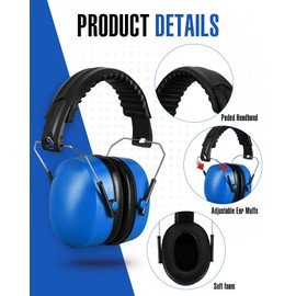 Copkim 12 Pcs Hearing Protection Ear Muffs NRR 28dB Noise Reduction Headphones Shooting Ear Protection Earmuffs(Blue)