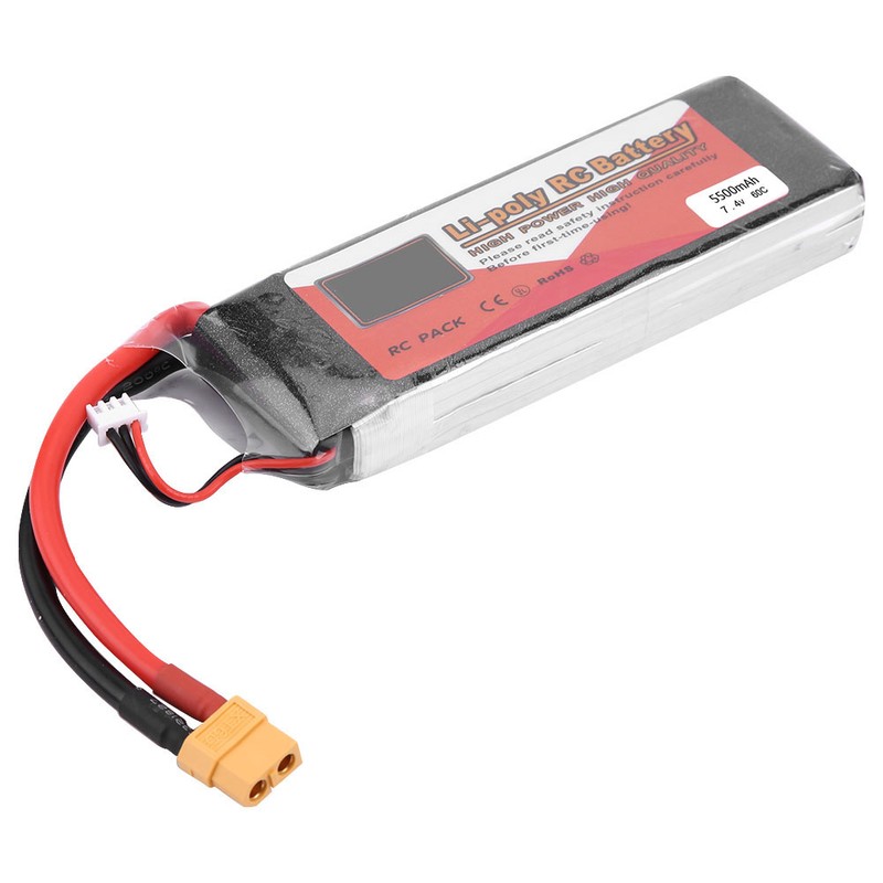 ZOP POWER 2S 7.4V 5500mAh 60C Rechargeable LiPo Battery with