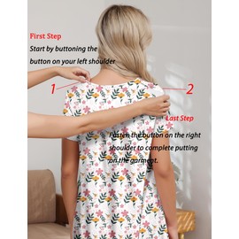 Tfovorlein Hospital Gowns For Women Labor Delivery Hospital Outfit For Mom After Birth Surgery Recovery Gifts For Women White Pink Pattern XXL