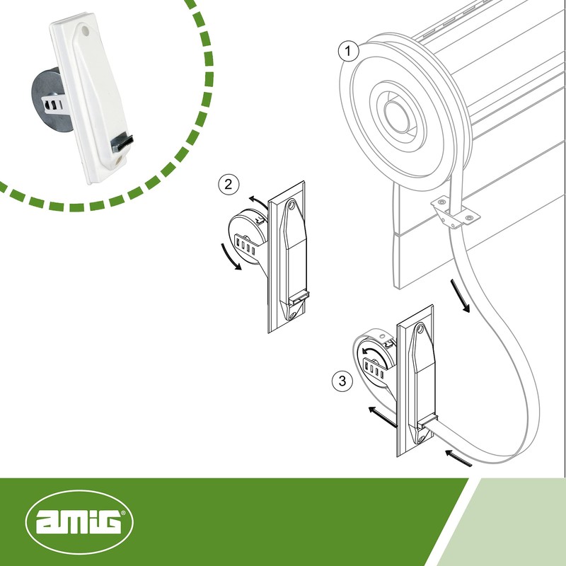 Amig - Compact Roller Blind Winder for Installation or Under