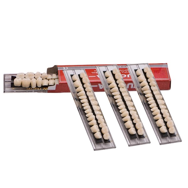 MIBICIRI 112PCS False Teeth, 4Set Dental Acrylic Resin Denture Tooth