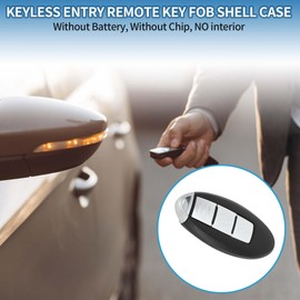 A ABSOPRO 2 Buttons Key Shell Case Keyless Entry Remote Key Fob Replacement Case for Nissan Sunny