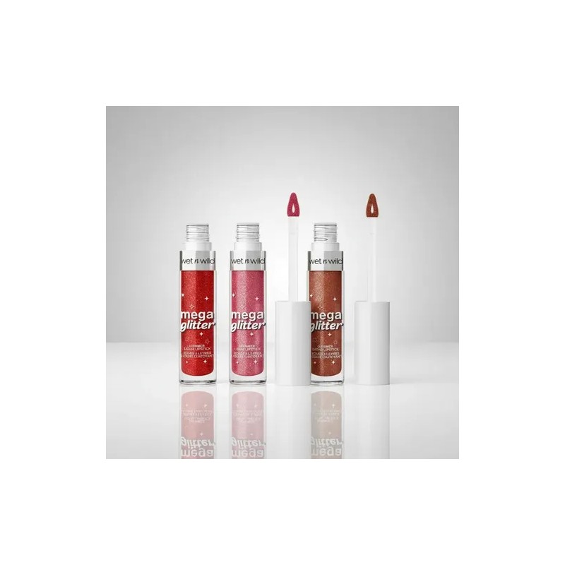 Labial Líquido Con Brillo Mega Glitter Shimmer Kit 3 Pzs