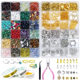 ygorios Jewelry Making Kit for Adults - 1760 PCS Crystal Beads for Jewelry Making, Jewelry Making Supplies with 960 PCS Crystal Beads, 800 PCS Jewelry Findings, DIY Jewelry Bracelet, Earring (Crystal)