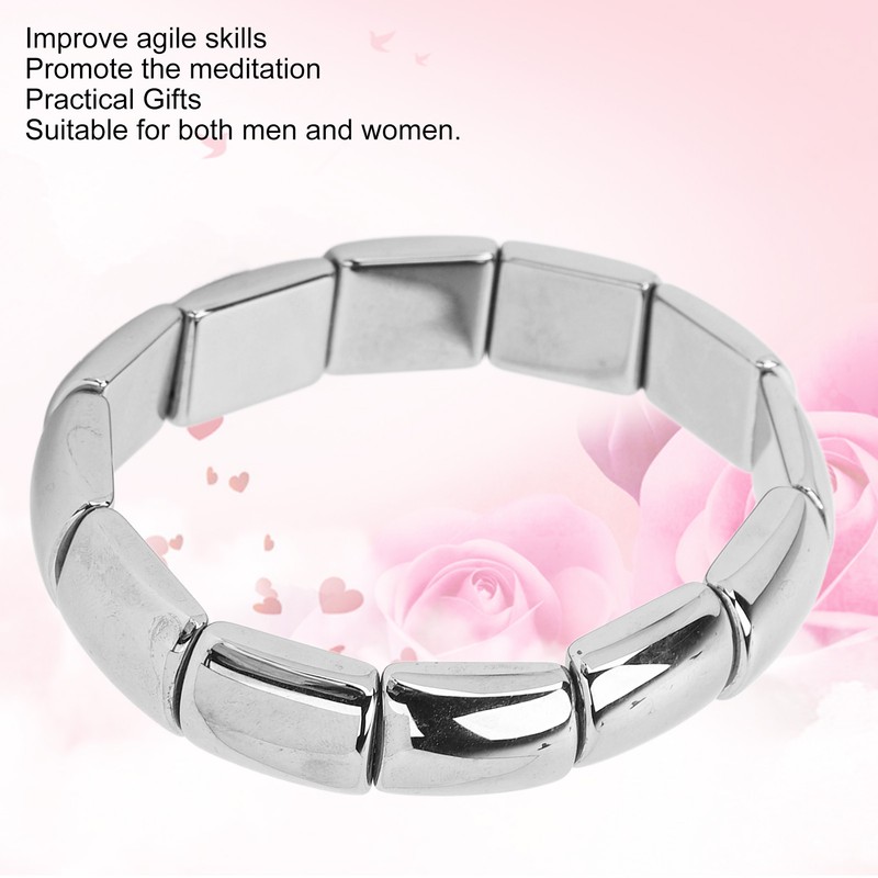 Terahertz Bracelet Rectangle Beads Stretch Bangle Woman Men Bracelet Gift