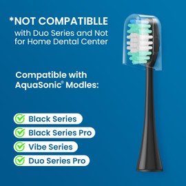 Harobey Replacement Toothbrush Heads 10 Pack Compatible with AquaSonic Black Series, Vibe Series Electric Toothbrush, Black