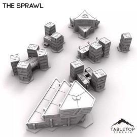 Tabletop Terrain HEXTECH The Sprawl Trinity City - 6mm - Small Scale Mech Wargames 6mm 8mm