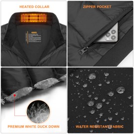Laijar Heated Vest for Men Women,Heated Vest with 16000mAh Battery Pack Included,Lightweight Heating Vest for Winter (US, Alpha, X-Large, Regular, Regular, Black)