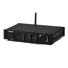 BRZHIFI L1B Pure Class A HiFi Audio Power Preamplifier 2.1 Channel High and Bass Independent Control Bluetooth 5.0 Decoding Receiver,for Home/Subwoofers(Black)