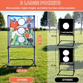 Jahenway Football Toss Game Set with 4 Inflatable Balls – Football Throwing Target Toy for Kids Ages 8-12, Indoor & Outdoor Sports Activity for Boys and Girls Ages 3+