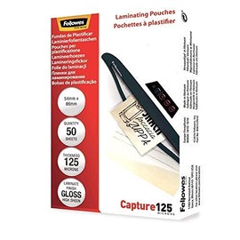 Fellowes Capture 54x86mm 125 Micron Glossy Laminating Pouches (Pack of 50)