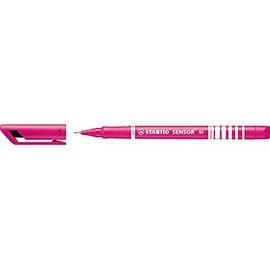 STABILO SENSOR M Fineliner with Spring-Loaded Tip, Medium, Single Pen, Pink