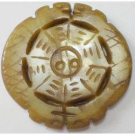 Unbranded Vintage Hand Carved Dragon Honey Brown Jade Stone Chinese Symbolism Pendant 56mm