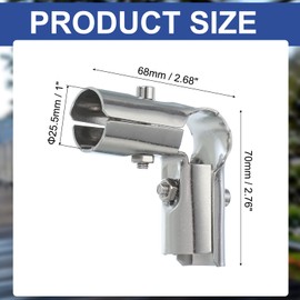 PATIKIL 1" 3 Way Pipe Clamp Connector, 2 Pcs Stainless Steel l Shape Chain Link Fence Clamps for Coat Racks Store Shelves Bracket Rail Project Pipe Connectors, Silver