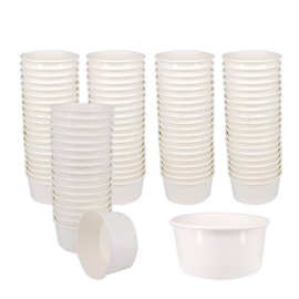 Belinlen 100 Count 6 OZ Disposable White Ice Cream Cups Medium Hot and Cold To Go Cups Paper Cup Takeout Food Container