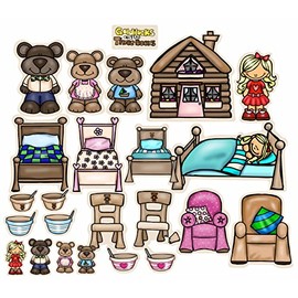 Goldilocks & The Three Bears Felt Figures Flannel Board Stories (Medium)