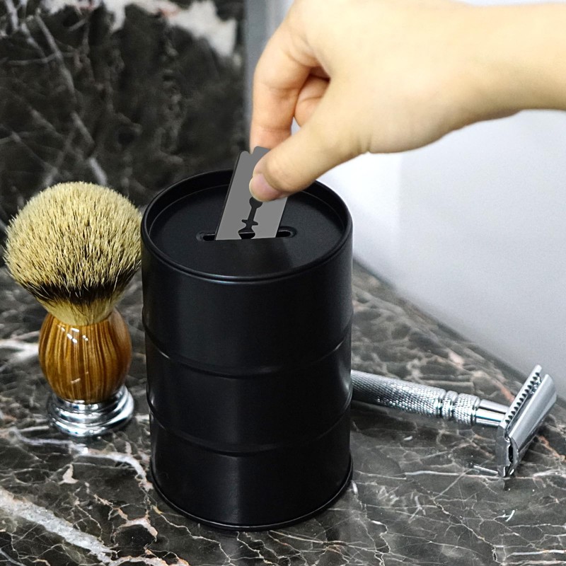 Linkidea Razor Blade Disposal Container Box, Metal Razor Disposal Case,