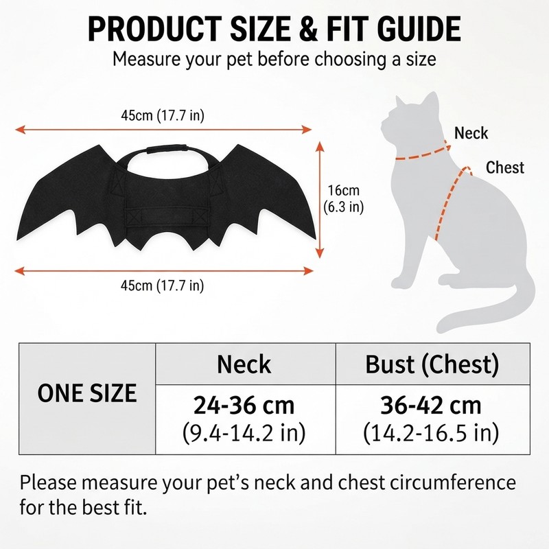 Black Bat Wings Pet Costume for Cats & Dogs –