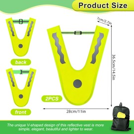 UOY Children's Safety Vest, Pack of 2 Lightweight Children's Reflective Vest, Children's Safety Vest, Lightweight Children's Safety V-Shape Vest for Better Visibility for Cycling, Sports