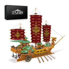 ZYLEGEN Dragon Pirate Ship Building Sets, MOC Blocks Ship Building Blocks,Sailboat and Ship Model Kit Construction Set Medieval Warships Building Bricks Toy Kit for Adults Kids Teen(1,396Pcs)
