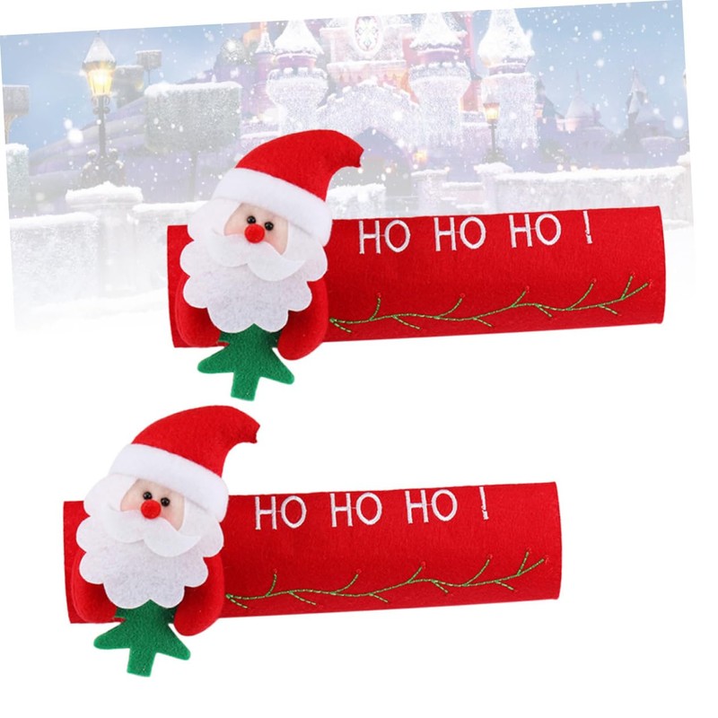 BUGUUYO Christmas Fridge Door Handle Covers 2pcs Decorative Handle Protectors