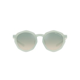A|X Armani Exchange Women's Ax4132su Universal Fit Round Sunglasses, Shiny Opaline Azure/Gradient Green, Mirrored Silver