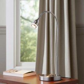 Homeroots Brushed Steel Metal Led Adjustable Desk Lamp