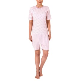 Normann Care 291 271 90 102 Women's Care Overall 1/2 Sleeve with Zip on Back and Leg, rose