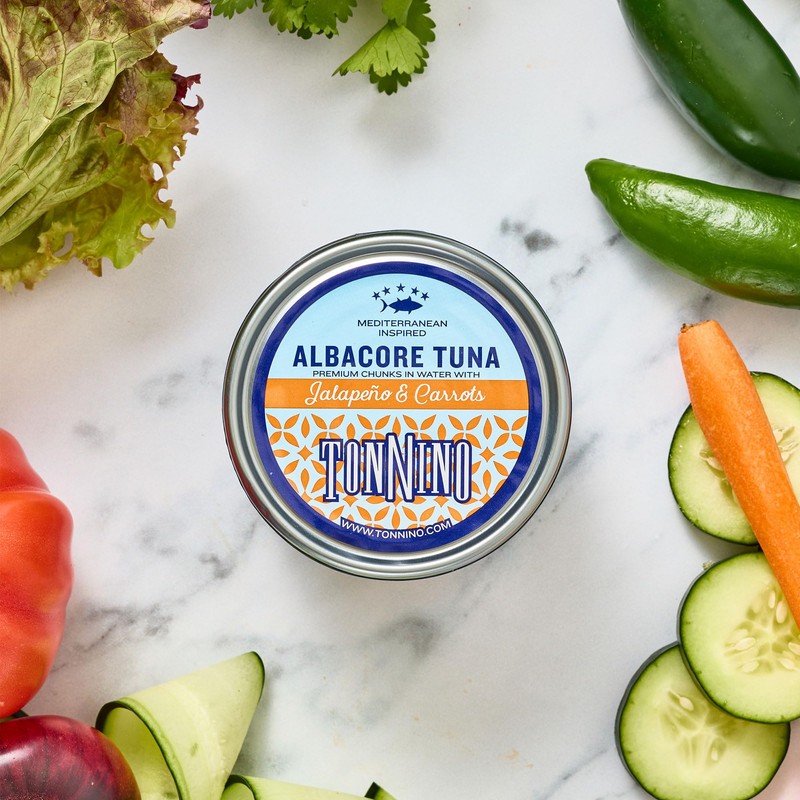Tonnino Albacore Tuna in Water, Premium Chunks with Jalapeño &