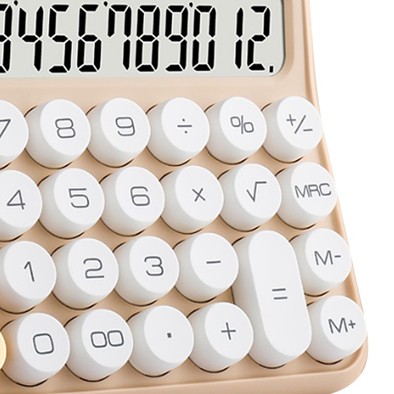 Desktop Calculator Mechanical Switch Calculator Anti-slip 12 Digits Large LCD