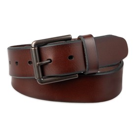 Dockers Men's Casual Leather Belt - 100% Soft Top Grain Genuine Leather Strap with Classic Prong Buckle,Brown,34