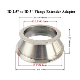 Elifecenter 2.5" to 3" Exhaust Flange Adapter,Turbo Exhaust V-band Adaptor Flange CNC(2-1/2"ID to 3"ID)