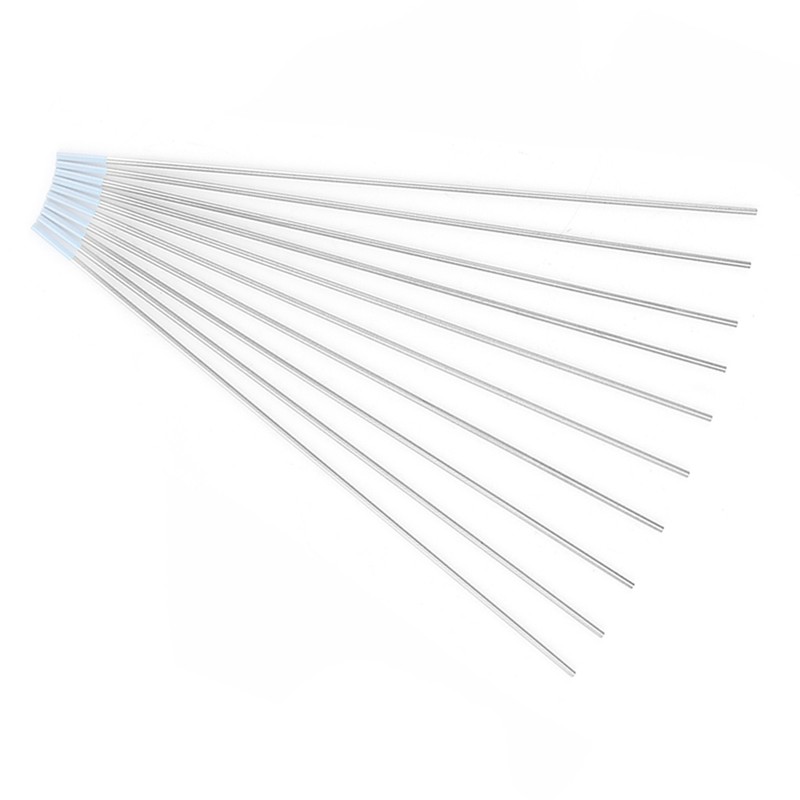 10Pcs Zirconiated Tungsten Electrodes WZ8 White Tip for AC Tig