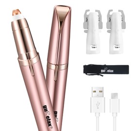 Eyebrow Trimmer, Rechargeable Eyebrow Razor for Women, Painless Eyebrow Hair Remover Tool with 2 Replacement Blades for Face Nose Hair Removal