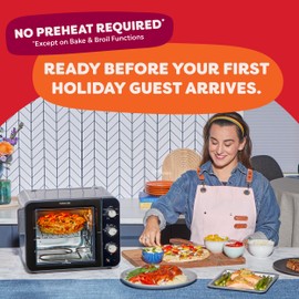 Instant Pot No Preheat Required* 4-Slice Air Fryer Toaster Oven with InstantHeat Technology, 7-in-1, Air Fry, Bake, Toast, Roast, Broil, Warm, and Make Pizza