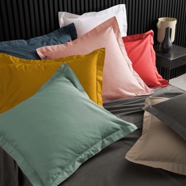 douceur d'intérieur, Cotton Percale Cushion Cover (50 x 70 cm) White